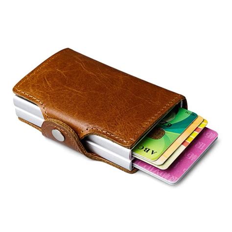 rfid card holder metal|rfid genuine leather card holder.